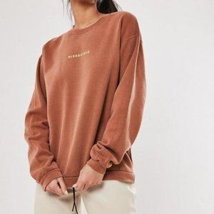 Missguided Slogan Washed Sweatshirt